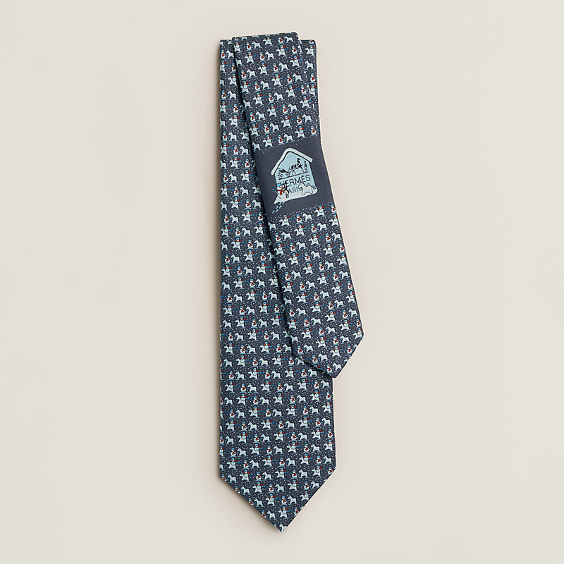 エルメス　タイバー　スキー人モチーフ シルバー Cheval de Neige tie - Beige | Hermès USA